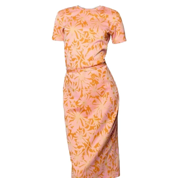 Zara Knit Jacquard Midi Dress